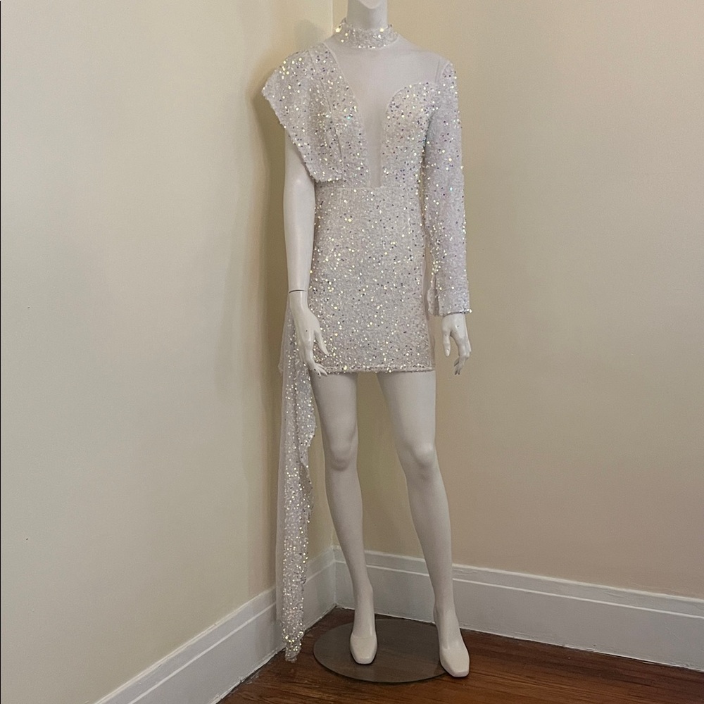 Elegant Asymmetrical White Dress